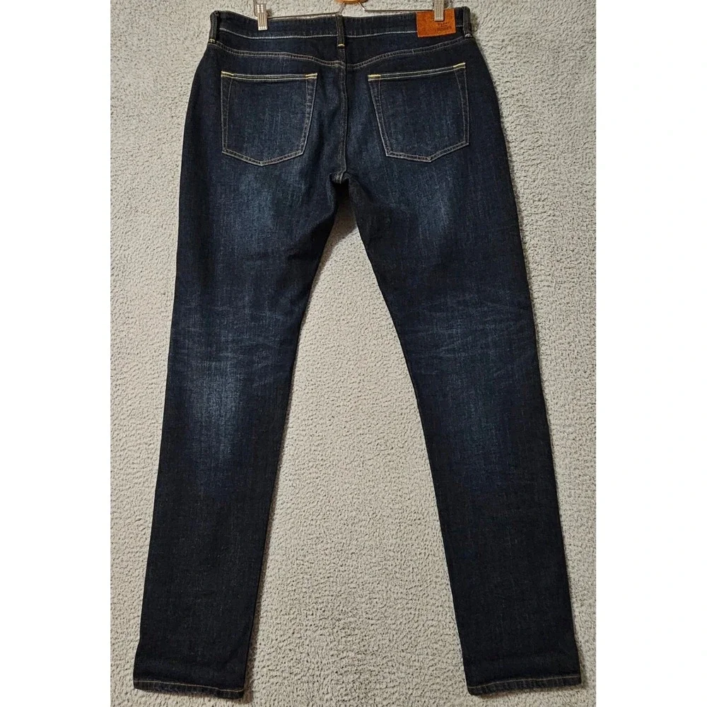 Flint & Tinder Selvedge Denim Dark Blue Jeans Slim Fit Men's Size 34 x 36‎